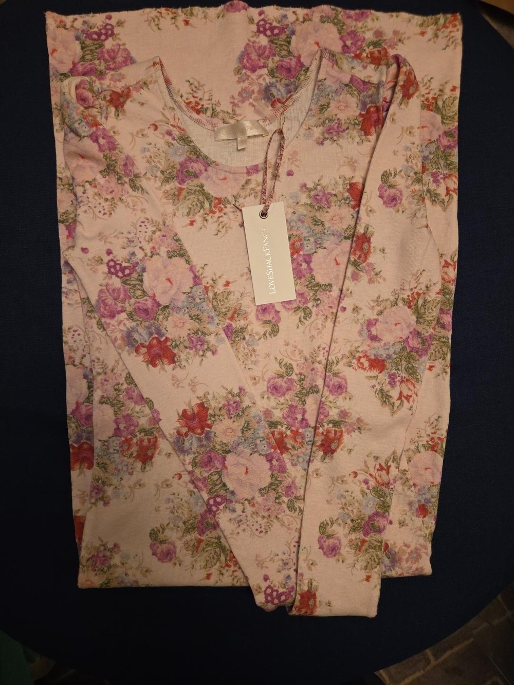 LoveShackFancy Lisa Midi Dress Shimmering Springs Floral Knit Long Sleeve XS NWT
